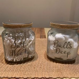 Personalized glass bathroom storage jars 32 oz